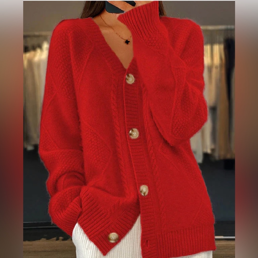 Vibrant Red Women's Cardigan